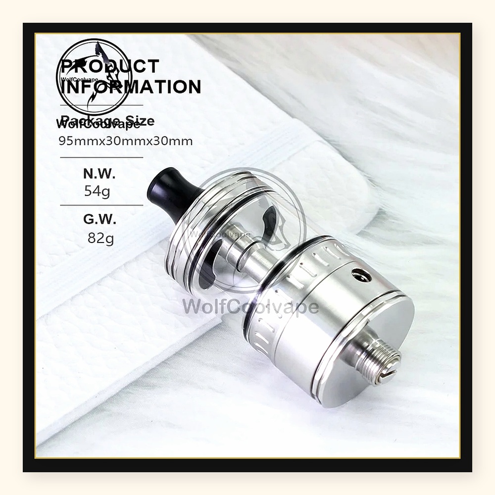 Wolfcool Vape NOLA RTA 22mm Si - Vaping Air recensione e prezzo